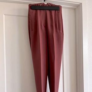 Zara Pleated High Rise Pants - Marsala NWOT